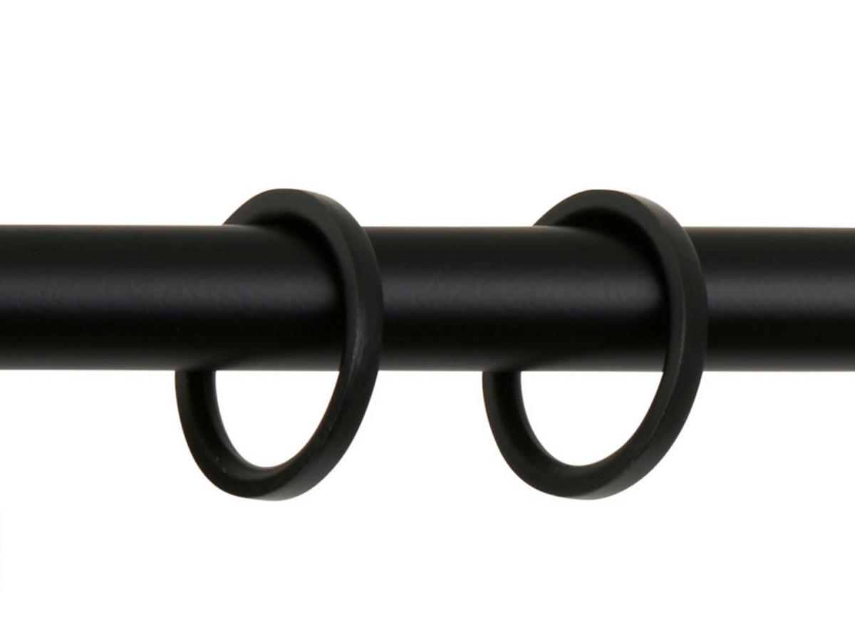 VORHANGSTANGENSET 160 cm  - Schwarz, Basics, Metall (160cm)