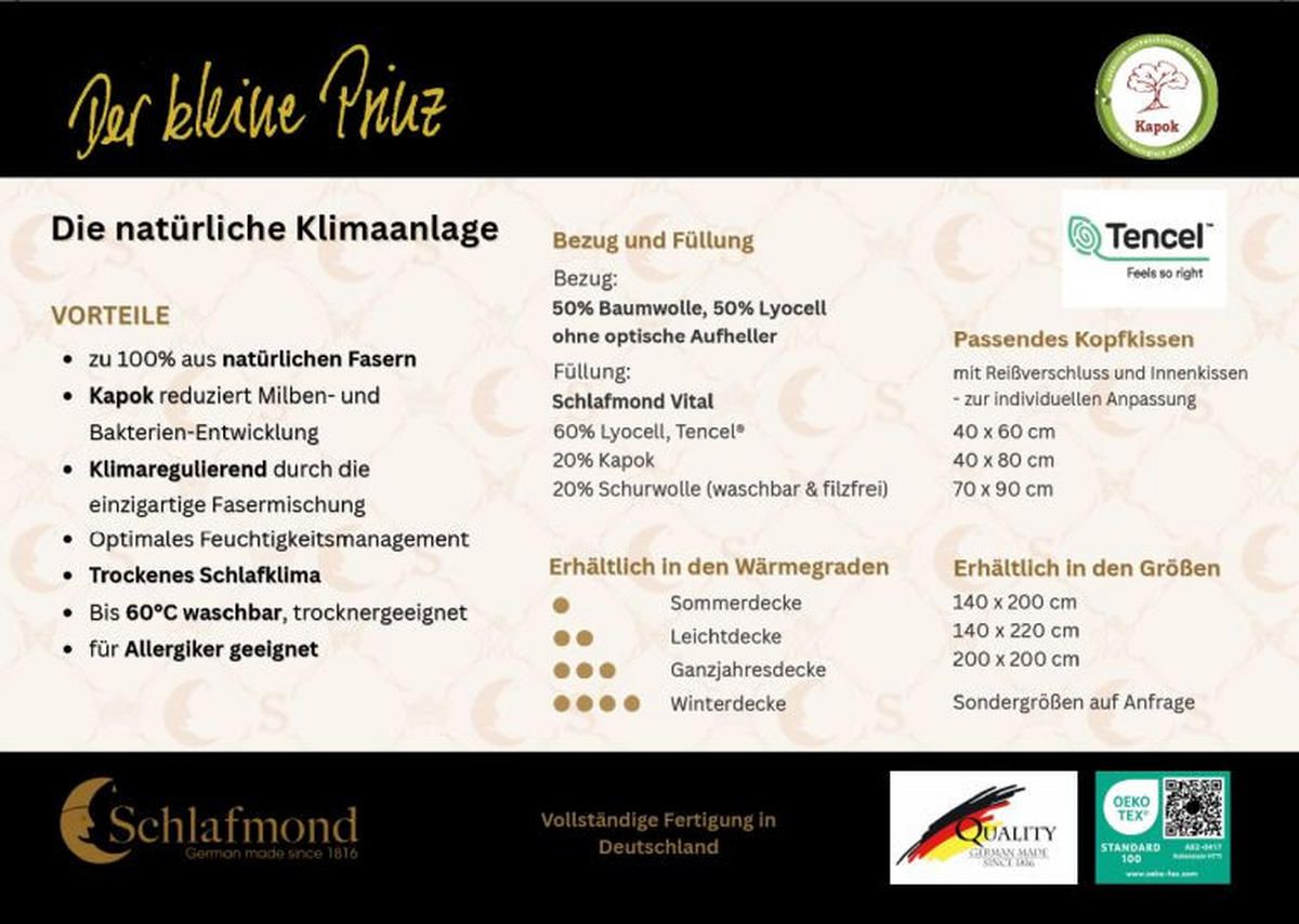 POLSTER 60/80 cm  Kleiner Prinz  - Champagner, Basics, Textil (60/80cm) - Schlafmond