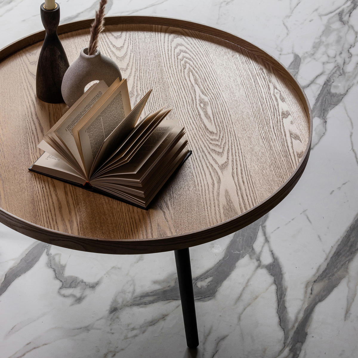 LOWBOARD Gravure 100/56/44 cm   - Schwarz/Grau, Design, Holz/Metall (100/56/44cm) - Livetastic