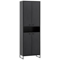 SCHUHSCHRANK Schwarz  - Schwarz/Grün, LIFESTYLE, Holzwerkstoff/Metall (60,2/185,5/33,1cm) - MID.YOU