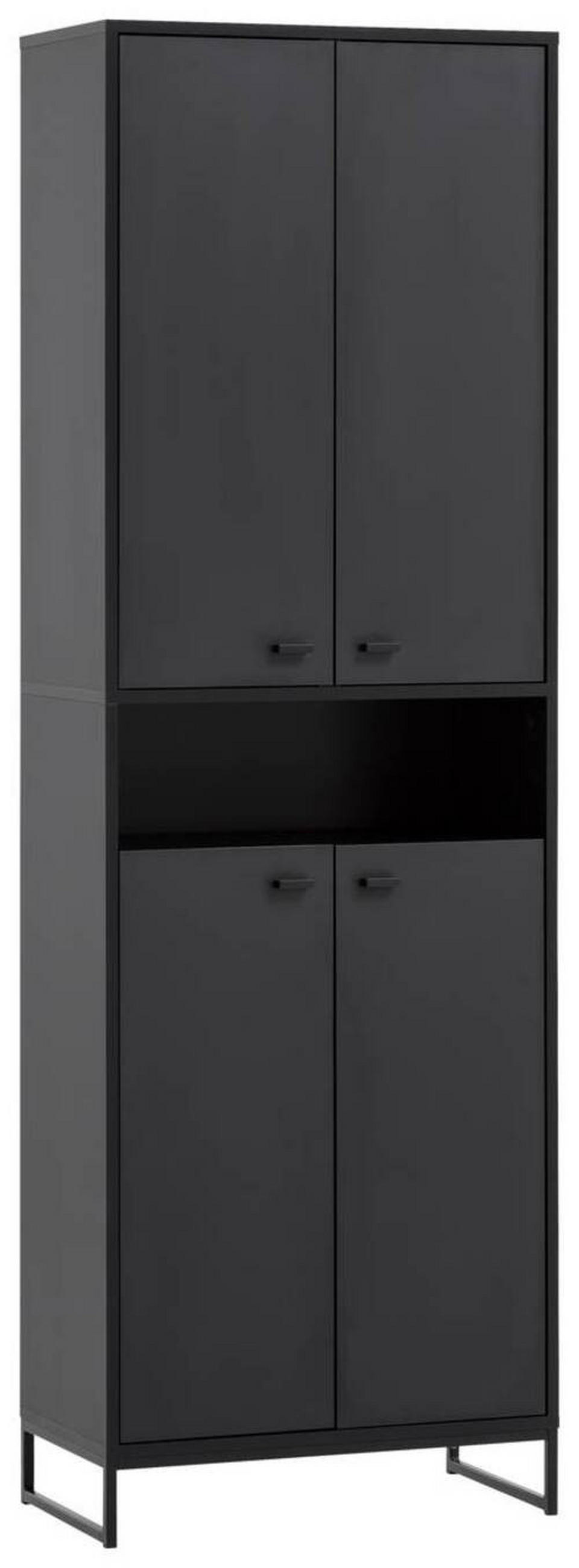 SCHUHSCHRANK Schwarz  - Schwarz/Grün, LIFESTYLE, Holzwerkstoff/Metall (60,2/185,5/33,1cm) - MID.YOU