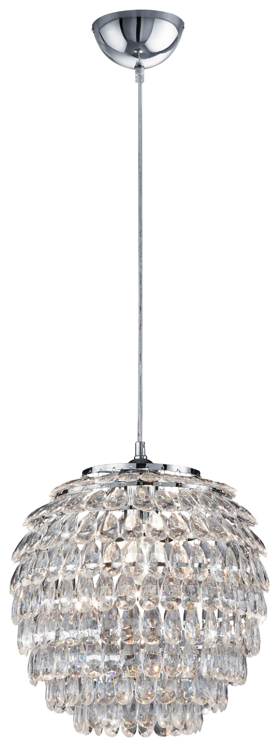 HÄNGELEUCHTE 35/160 cm   - Chromfarben, Design, Metall (35/160cm) - P & B