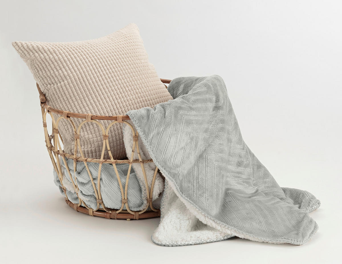 PLÄD 130/170 cm  - ljusgrå, Basics, textil (130/170cm)