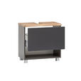 WASCHTISCHUNTERSCHRANK 61/55/40 cm  - Silberfarben/Eiche Wotan, Natur, Holzwerkstoff/Kunststoff (61/55/40cm) - Xora