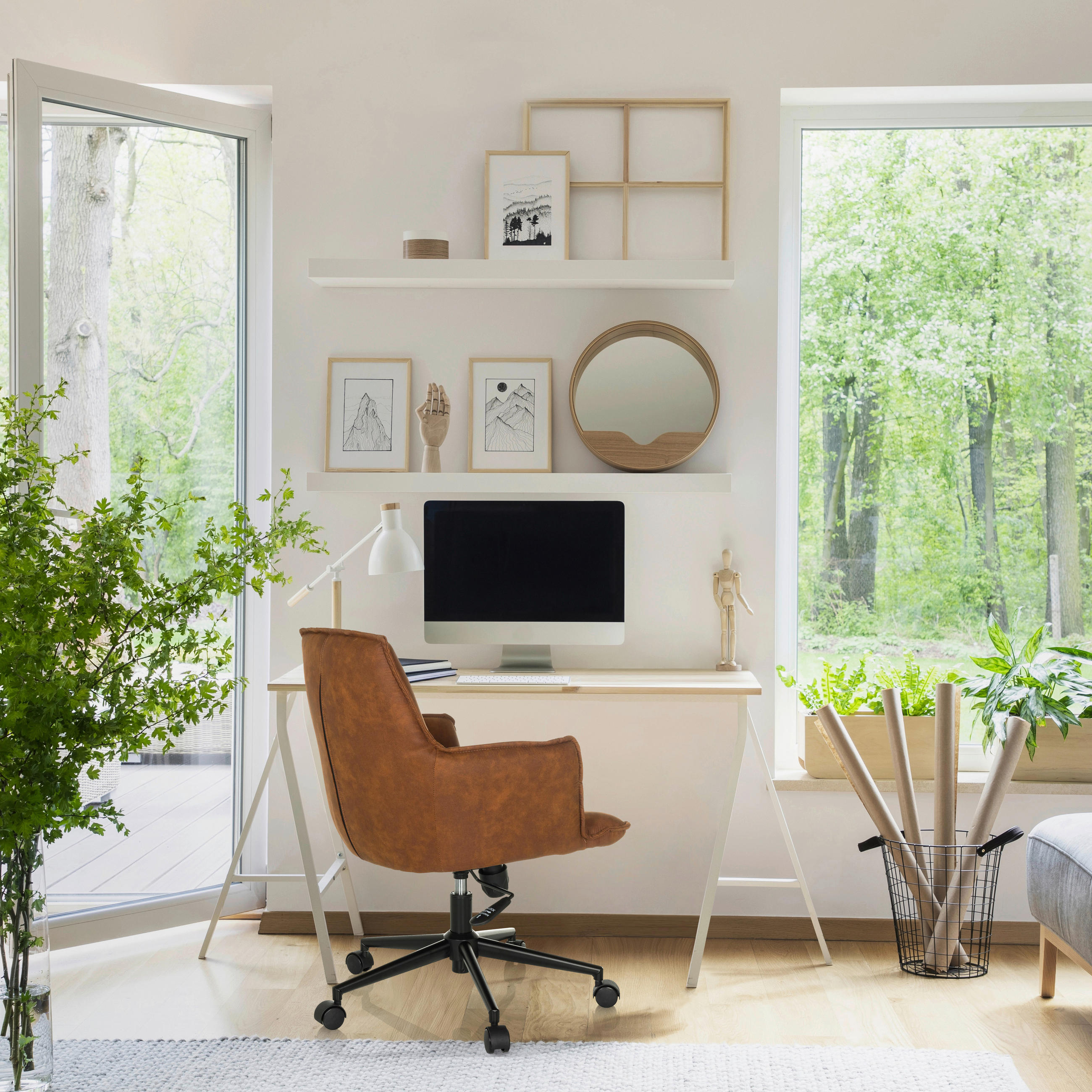 DREHSTUHL Braun  - Schwarz/Braun, MODERN, Kunststoff/Textil (54/85/70cm) - MID.YOU