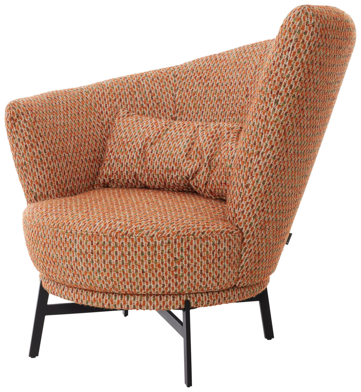DESIGNSESSEL in Flachgewebe Orange  - Schwarz/Orange, Design, Textil/Metall (97/95/88cm) - Musterring
