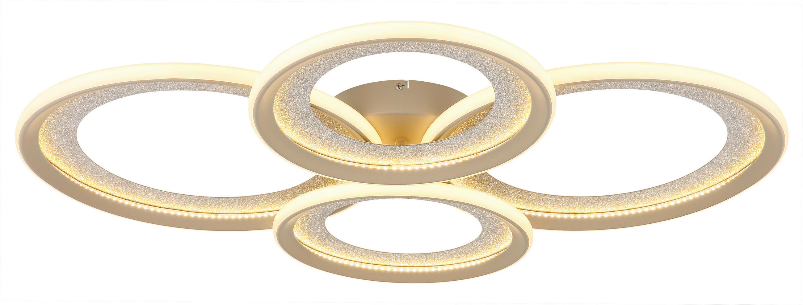 LED-DECKENLEUCHTE Glitra 85,5/64,5/9 cm  - Sandfarben/Silberfarben, Design, Kunststoff/Metall (85,5/64,5/9cm)