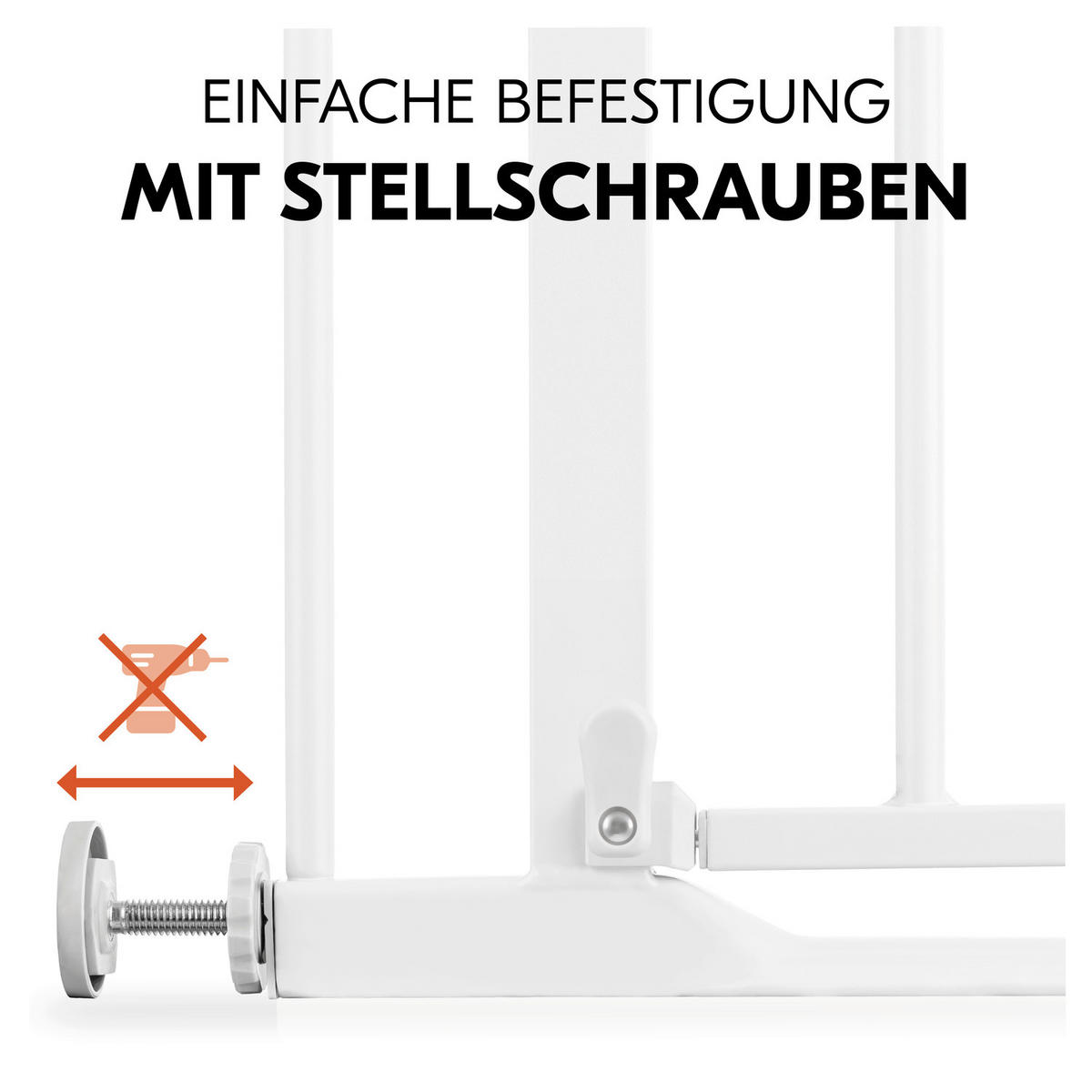 TÜRSCHUTZGITTER 75/77 cm  - Weiß, Basics, Kunststoff/Metall (75/77cm) - Hauck