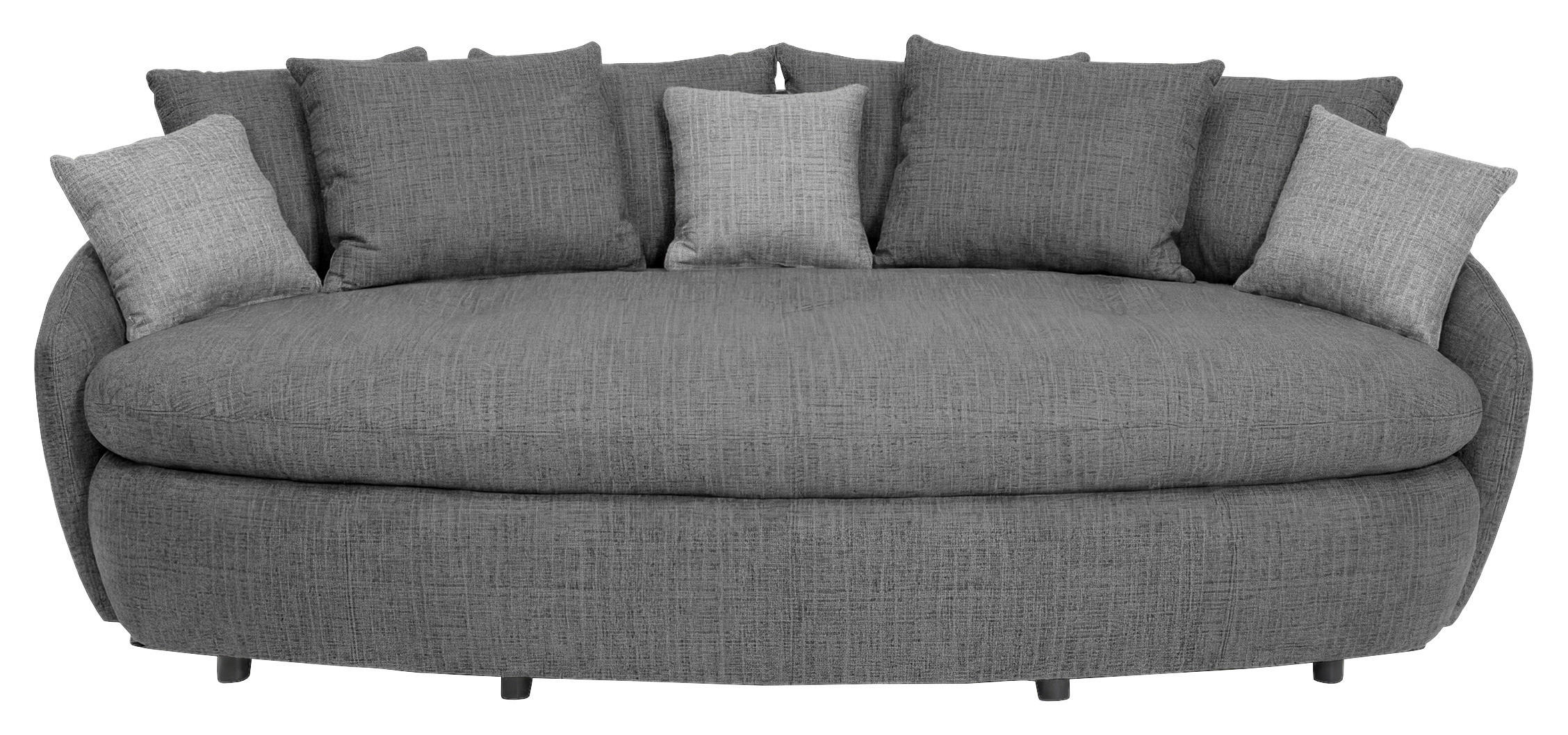 MEGASOFA Chenille Anthrazit  - Anthrazit/Schwarz, Trend, Kunststoff/Textil (238/80/140cm) - MID.YOU
