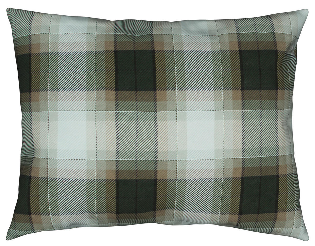 POSTEĽNÁ BIELIZEŇ, flanel, prírodná farba, olivovozelená, 140/200 cm - olivovozelená/prírodná farba, Konventionell, textil (140/200cm) - S. Oliver