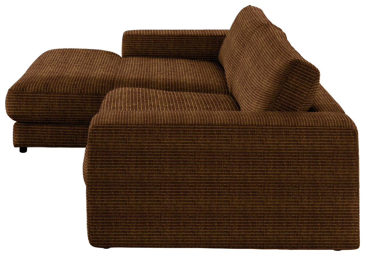 ECKSOFA in Chenille Messingfarben  190/270 cm  - Messingfarben/Schwarz, Design, Kunststoff/Textil (190/270cm) - Lomoco