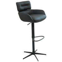 BARPALL i svart  - svart, Design, metall/läder (54/105/53cm) - Dieter Knoll