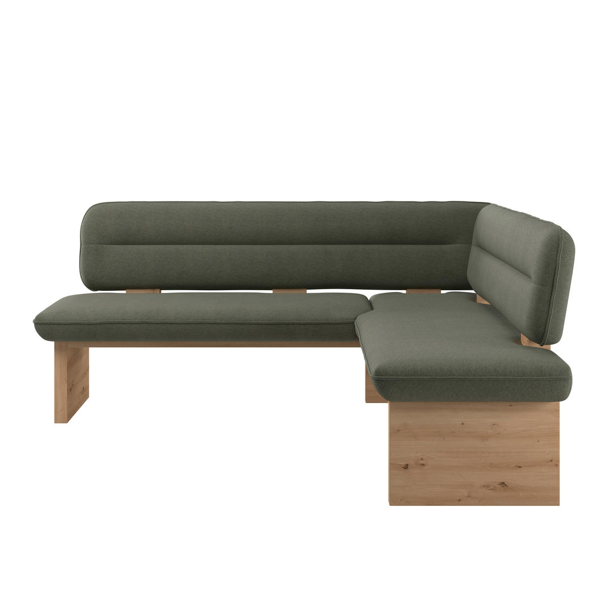 ECKBANK 192/170 cm Webstoff Grün Eiche Sperrholz   - Eichefarben/Grün, KONVENTIONELL, Holz/Textil (192/170cm) - Livetastic