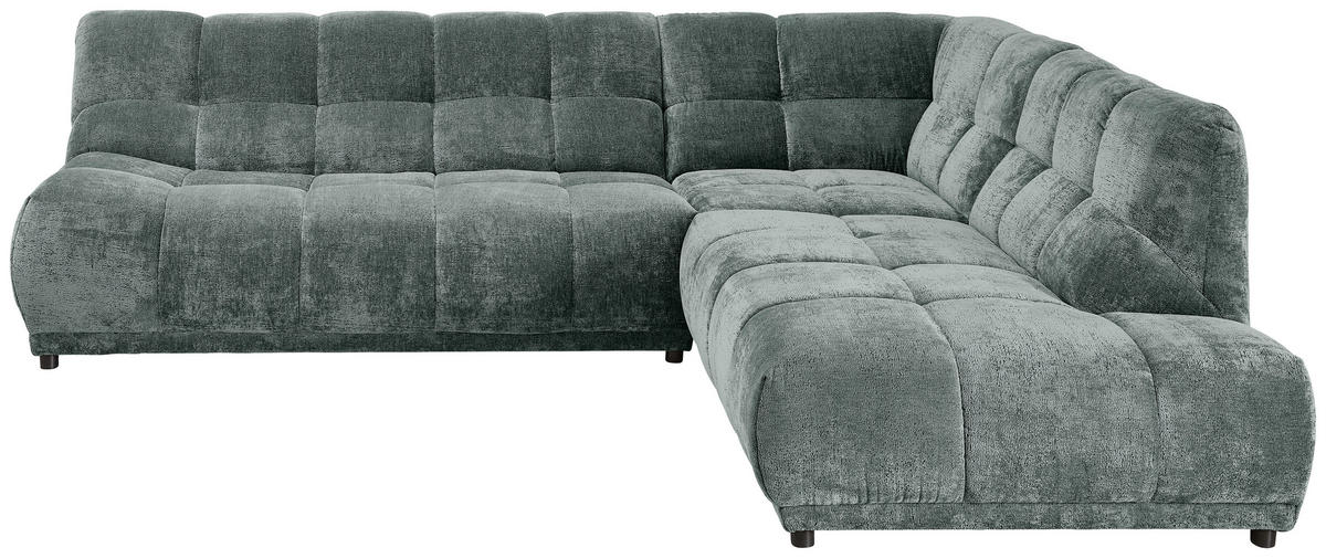 ECKSOFA ITALIA Türkis Chenille  - Türkis/Schwarz, MODERN, Kunststoff/Textil (284/250cm) - Livetastic