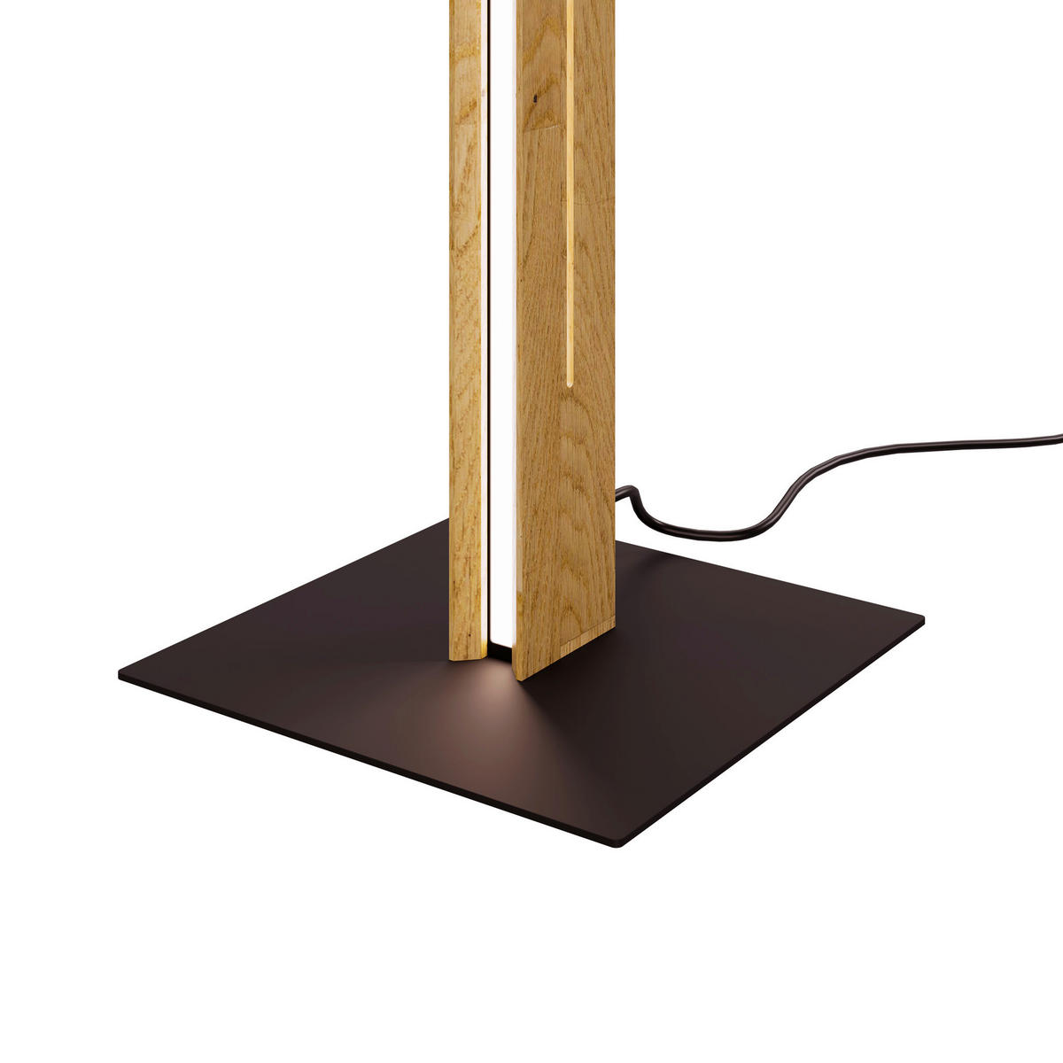 LED-STEHLEUCHTE Mexico Horizon 24/150 cm  - Eichefarben/Schwarz, Natur, Holz/Metall (24/150cm)