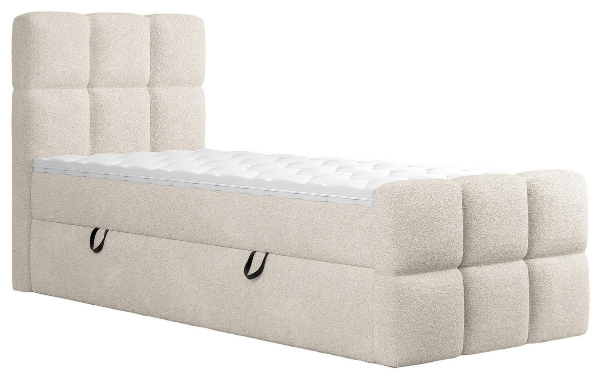 BOXBETT 100/200 cm  in Beige  - Beige/Schwarz, Design, Holzwerkstoff/Kunststoff (100/200cm) - Xora