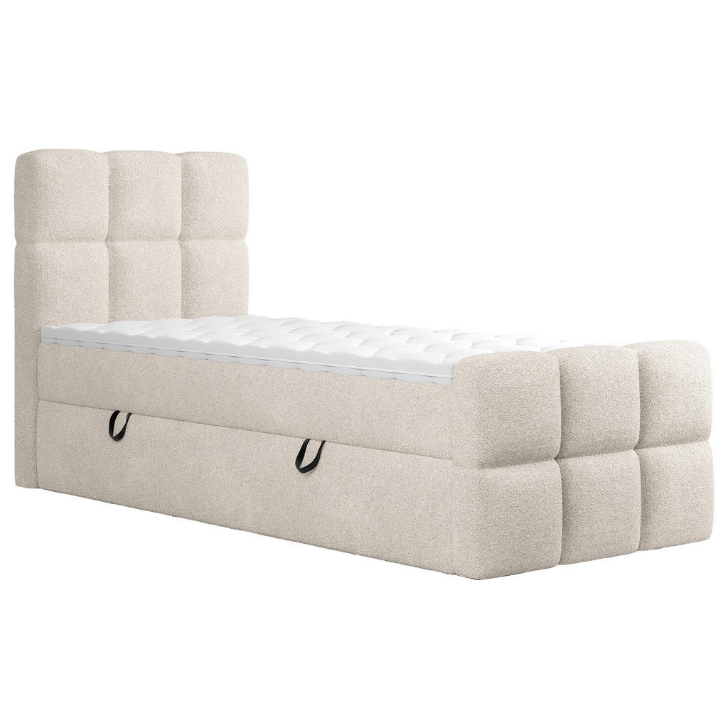 Thumbnail - Xora Boxbett, Beige, Textil, H3, Höhe ca. 20 cm, 90x200 cm, Bettkasten, Stoffauswahl, Topper durchgehend, in verschieden...