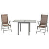GARTENSET 3-teilig Aluminium ,[ ]}3-teilig  - Taupe/Silberfarben, MODERN, Textil/Metall - Gardenson