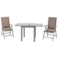 GARTENSET Aluminium  - Taupe/Silberfarben, MODERN, Textil/Metall - Gardenson
