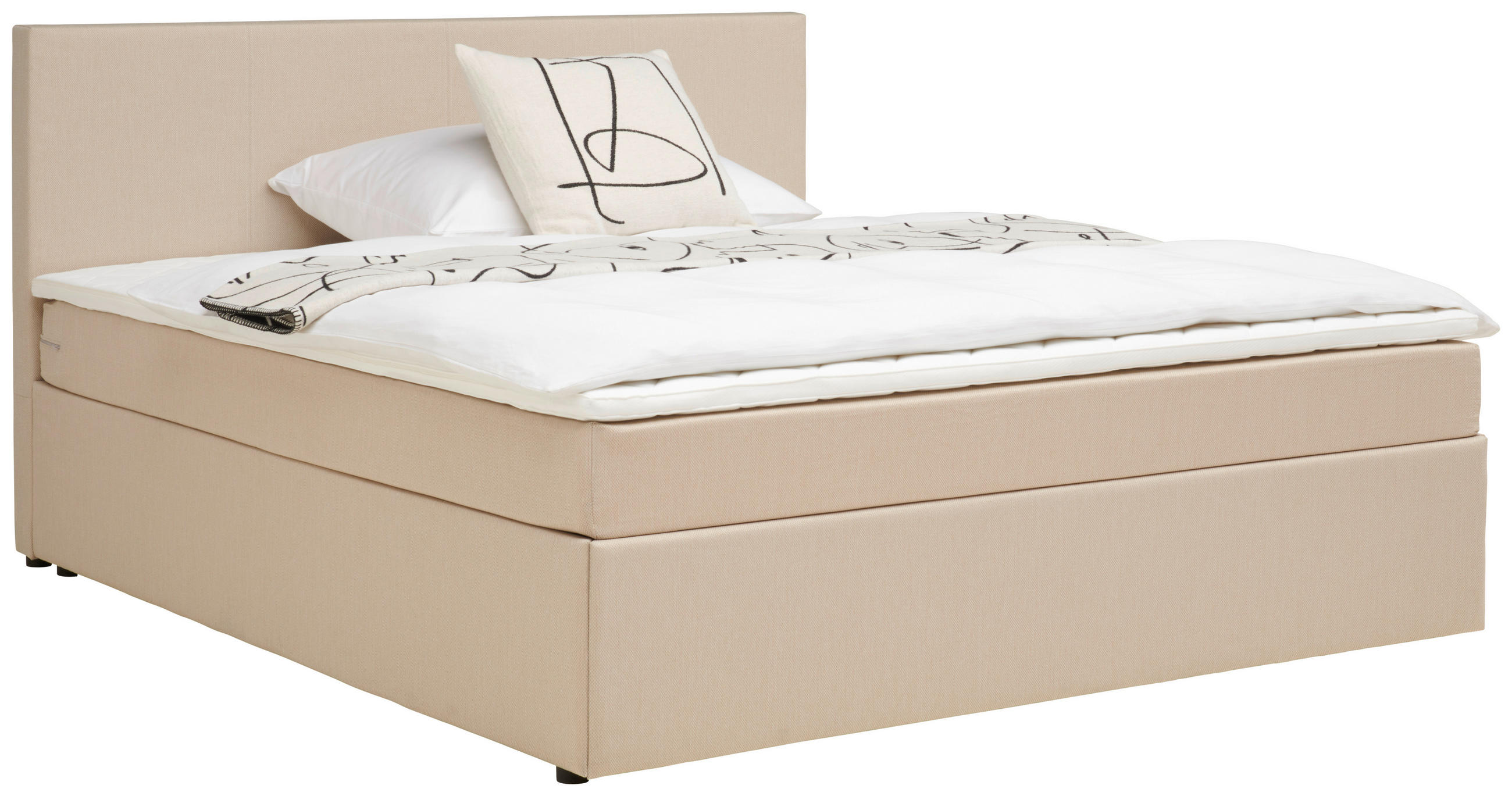 BOX-ÁGY 180/200 cm  homok  - fekete/homok, Basics, műanyag/textil (180/200cm) - P & B