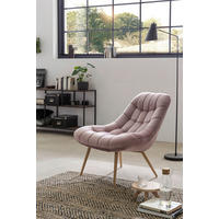 XXL-SESSEL Samt Naturfarben, Rosa    - Naturfarben/Rosa, MODERN, Textil/Metall (76/85,6/85,6cm) - Livetastic