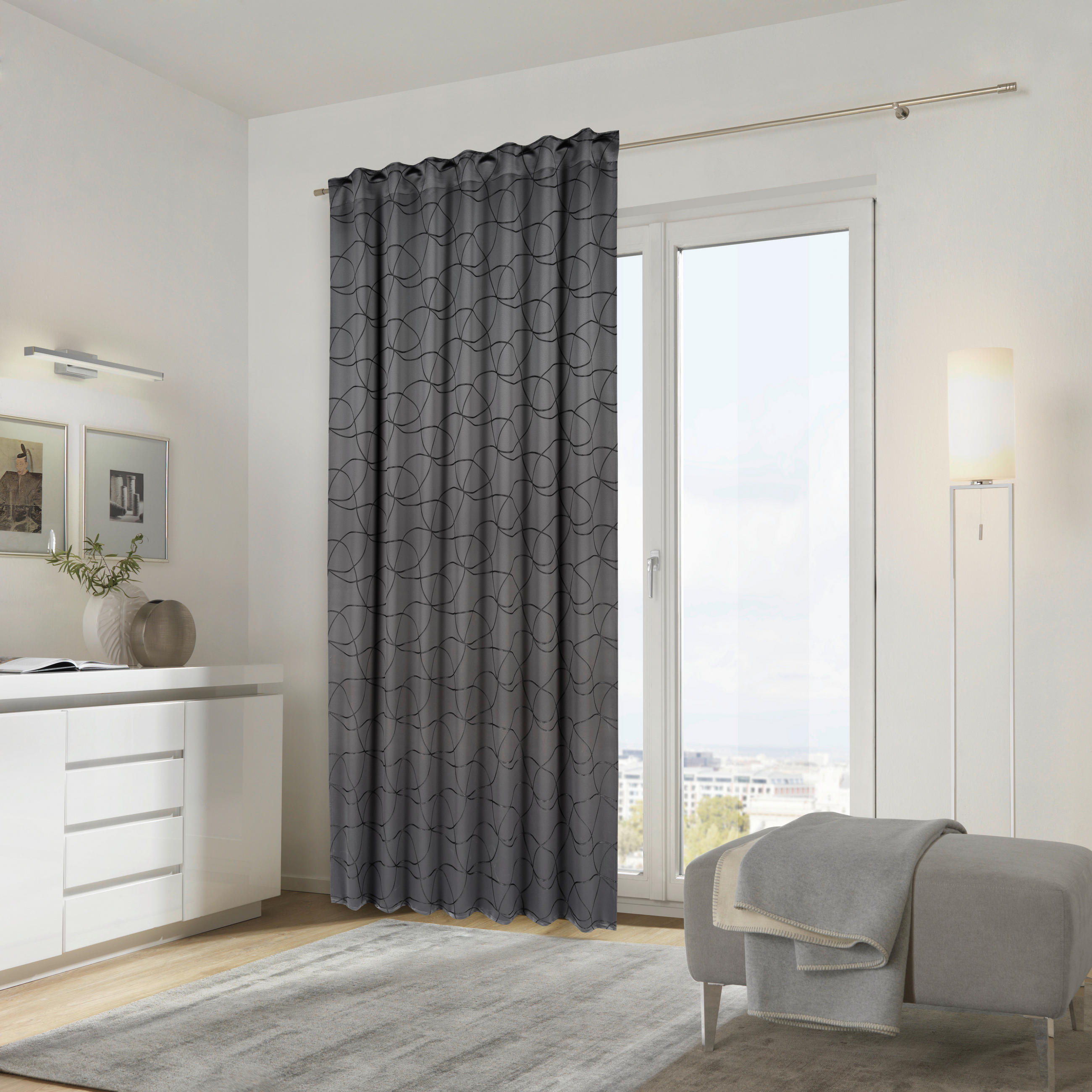 FERTIGVORHANG blickdicht 140/245 cm - Schwarz, KONVENTIONELL, Textil (140/245cm) - Dieter Knoll