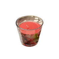 SVEĆA U ČAŠI  crvena  - providno/crvena, Osnovno, staklo (9/8cm) - Ambia Home