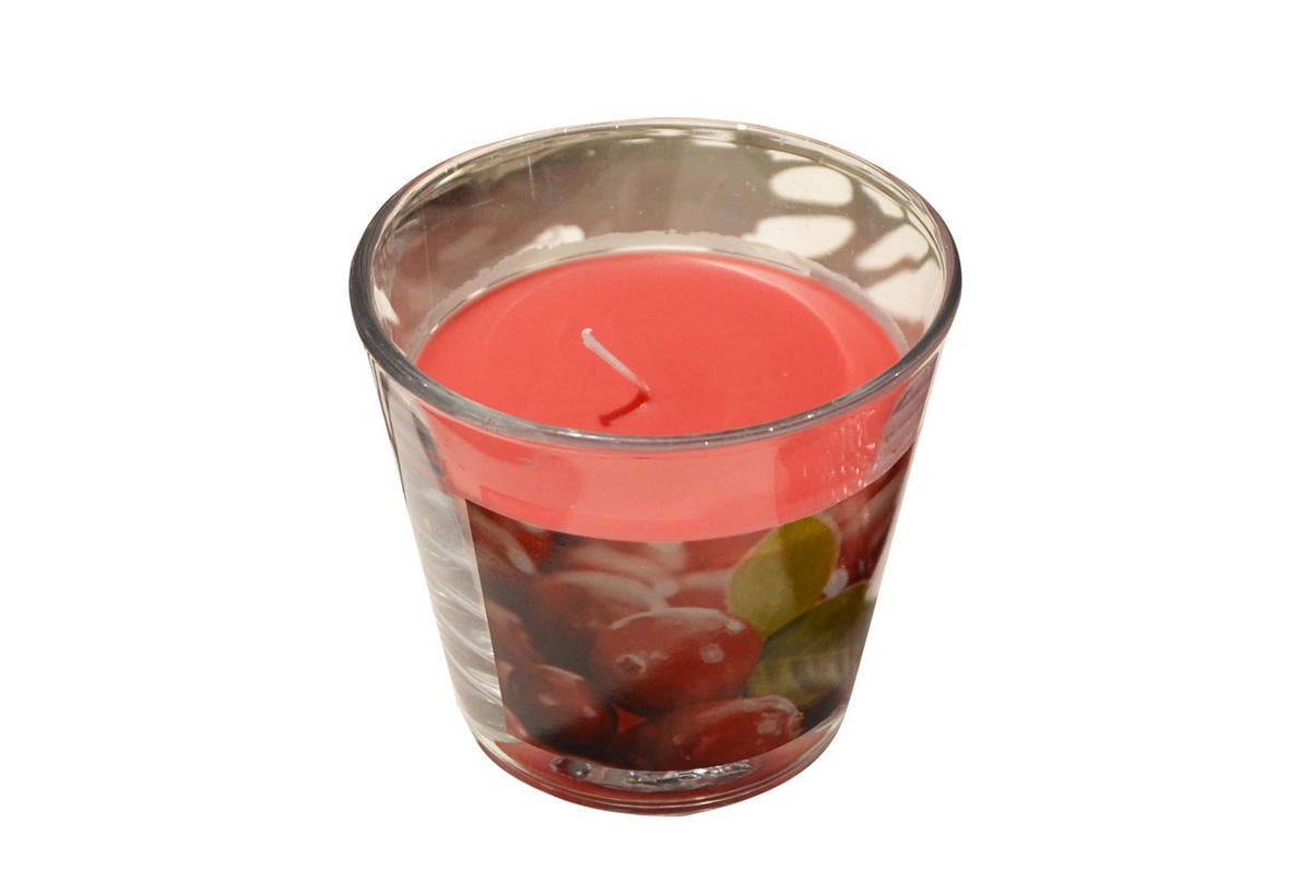 SVEĆA U ČAŠI  crvena  - providno/crvena, Osnovno, staklo (9/8cm) - Ambia Home