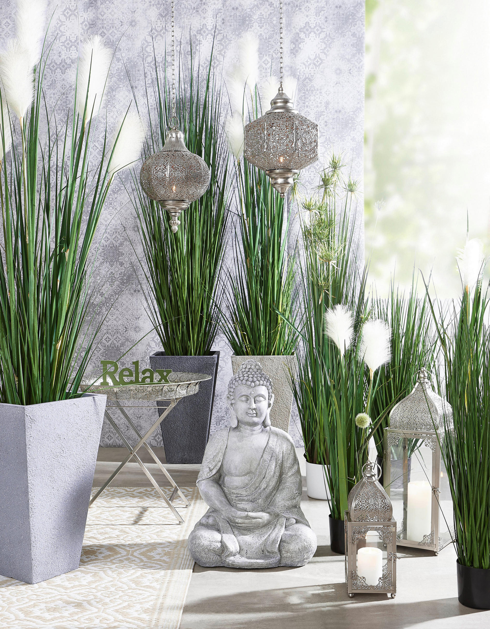 VEŠTAČKA UKRASNA TRAVA - tamnozelena, Osnovno, metal/plastika (80cm) - Ambia Home