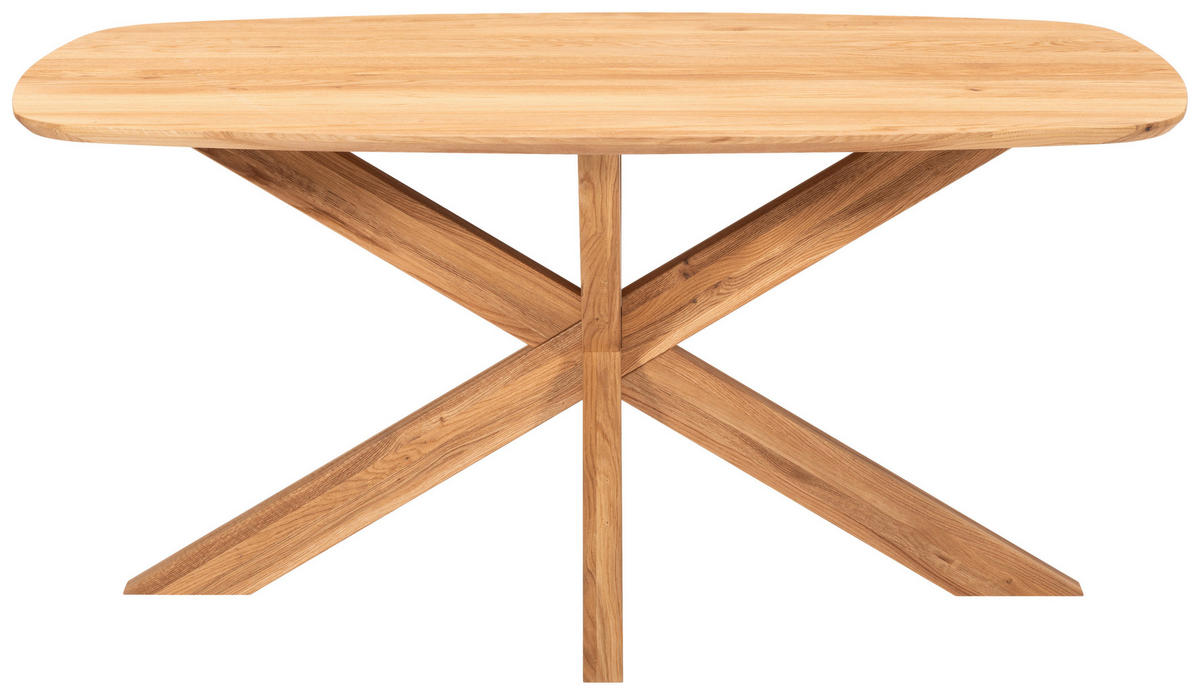ESSTISCH Eiche vollmassiv oval Eichefarben  - Eichefarben, Design, Holz (160/100/76cm) - Welnova