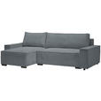 ECKSOFA in Cord, Webstoff Dunkelgrau  - Dunkelgrau/Schwarz, MODERN, Holz/Textil (157/265cm) - Carryhome