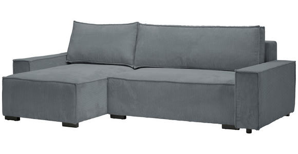 ECKSOFA in Cord, Webstoff Dunkelgrau  - Dunkelgrau/Schwarz, MODERN, Holz/Textil (157/265cm) - Carryhome