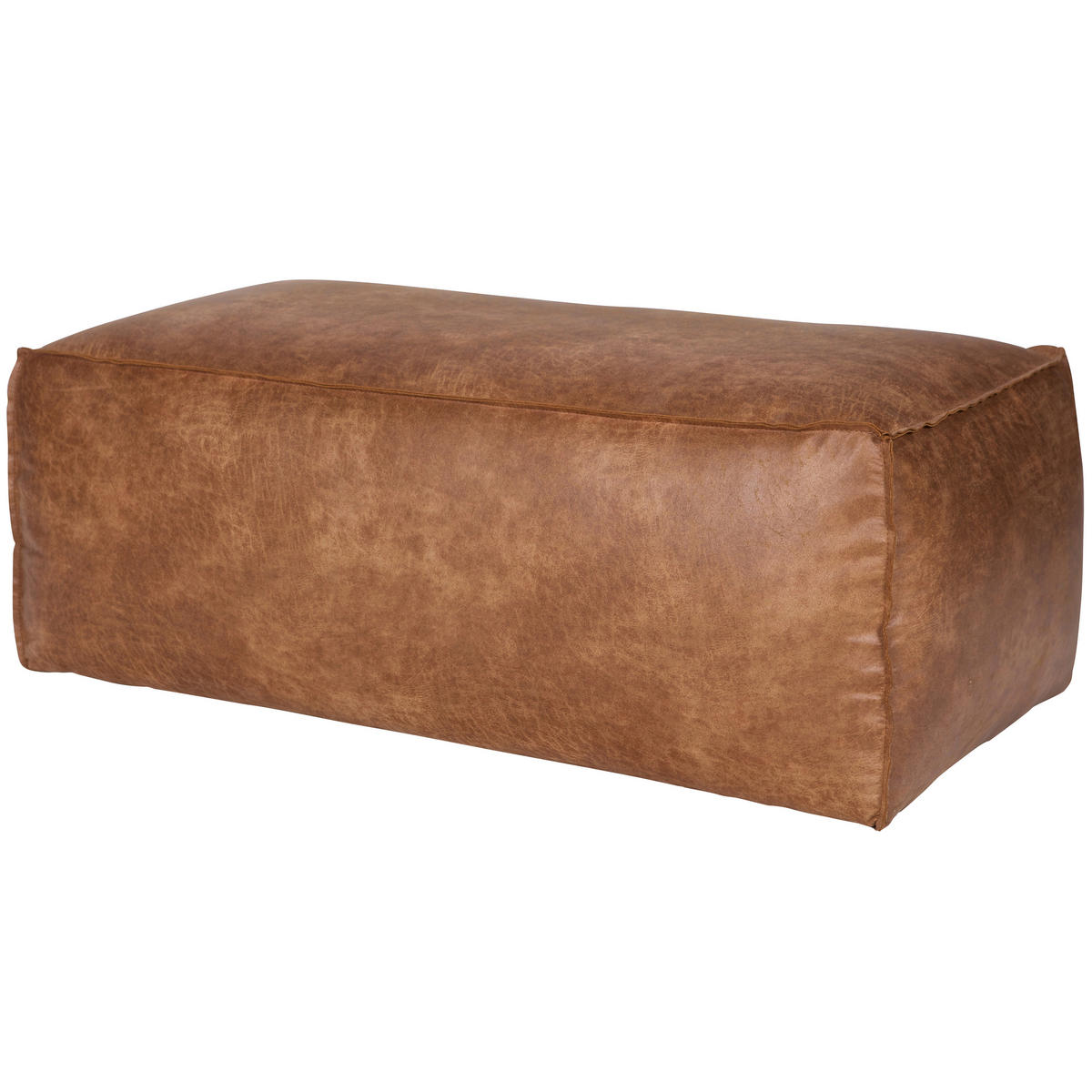 HOCKER in Leder Cognac  - Cognac, Design, Leder (120/43/60cm) - Livetastic