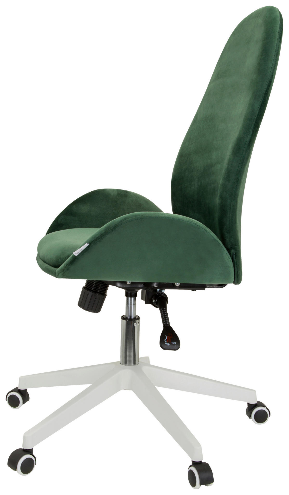 OTOČNÁ ŽIDLE, samet, zelená - bílá/zelená, Basics, textil/plast (56/104/58cm) - MID.YOU