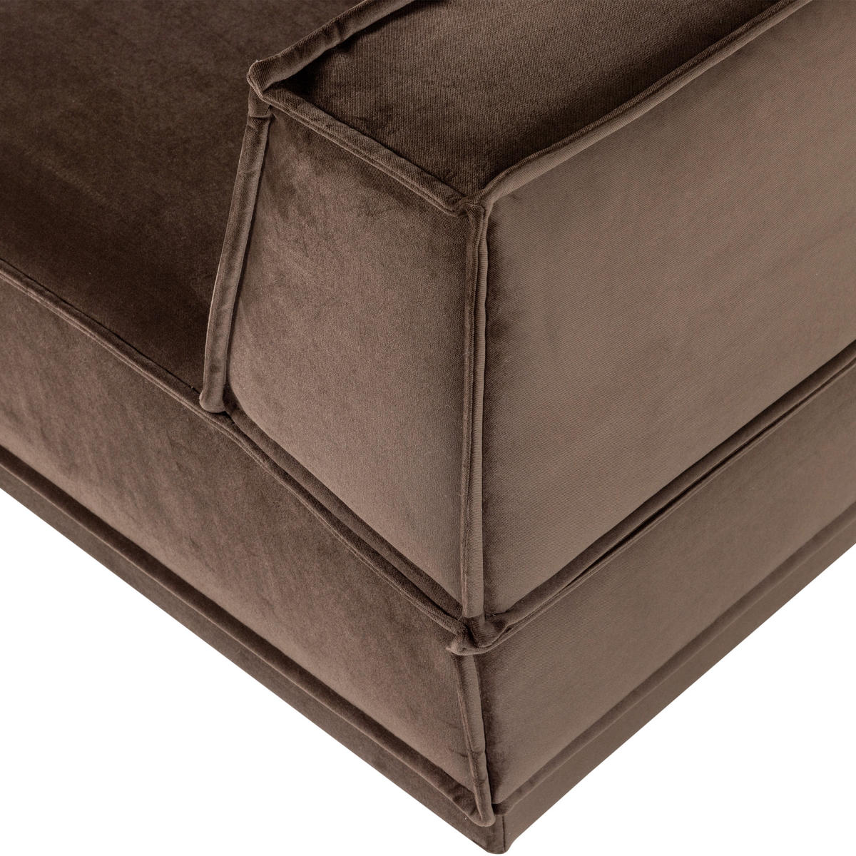 ECKSOFA Manu Braun Samt  - Schwarz/Braun, MODERN, Kunststoff/Textil (160/286cm) - Livetastic