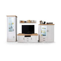 OBÝVACIA STENA, farba pínie - farba pínie/niklová, Design, kov/kompozitné drevo (369/210/52cm) - Livetastic