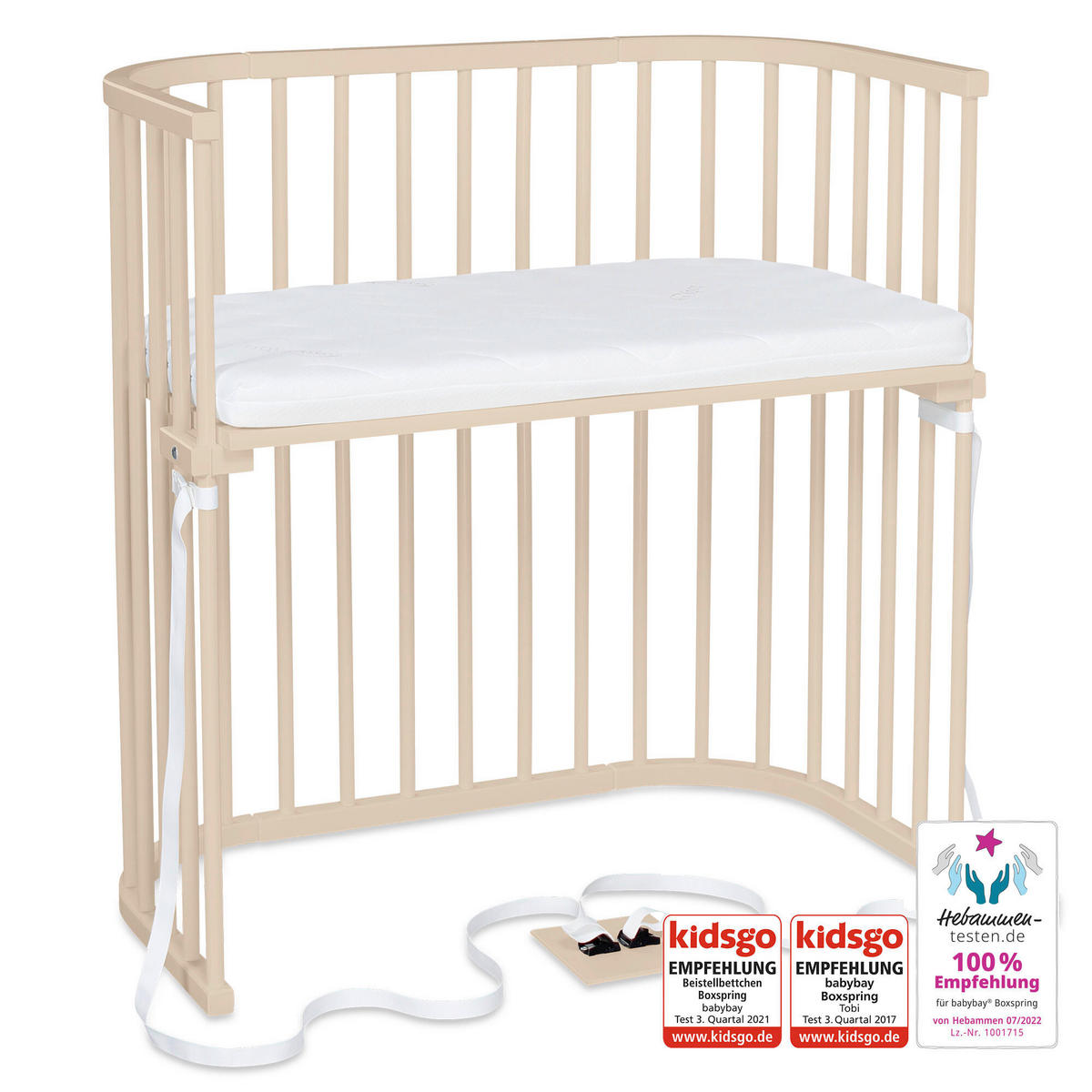 BEISTELLBETT  96/54/96,50 cm  - Beige, Basics, Holz (96/54/96,50cm) - Babybay
