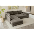 ECKSOFA Taupe Cord  - Taupe/Schwarz, KONVENTIONELL, Holz/Textil (202/298cm) - Carryhome