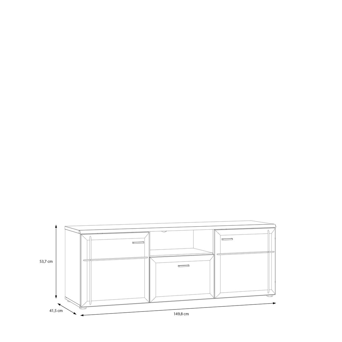 TV-ELEMENT barve hrasta  - siva/barve hrasta, Moderno, kovina/umetna masa (149,8/53,7/41,8cm) - Hom`in