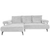 ECKSOFA in Webstoff Hellgrau  180/266 cm  - Hellgrau/Schwarz, Design, Textil/Metall (180/266cm) - Welnova
