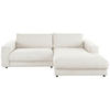 ECKSOFA in Cord Weiss  - Weiss/Schwarz, Design, Kunststoff/Textil (270/190cm) - Lomoco