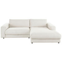 ECKSOFA in Cord Weiss  - Weiss/Schwarz, Design, Kunststoff/Textil (270/190cm) - Lomoco