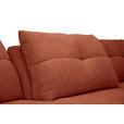 ECKSOFA Rostfarben Chenille Armlehnenkissen, Rücken echt, Sitztiefenverstellung  - Rostfarben/Schwarz, KONVENTIONELL, Textil/Metall (313/215cm) - Hom`in