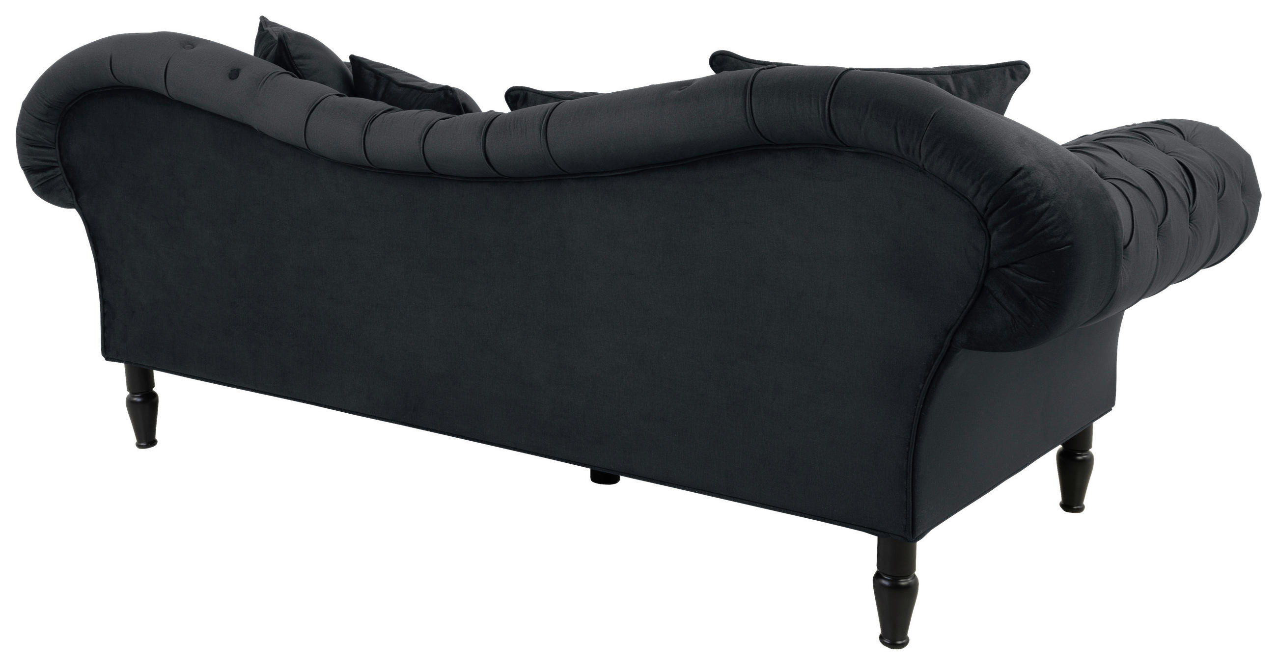 3-SITZER-SOFA in Velours Anthrazit  - Anthrazit/Schwarz, Design, Holz/Textil (242/91/104cm) - MID.YOU