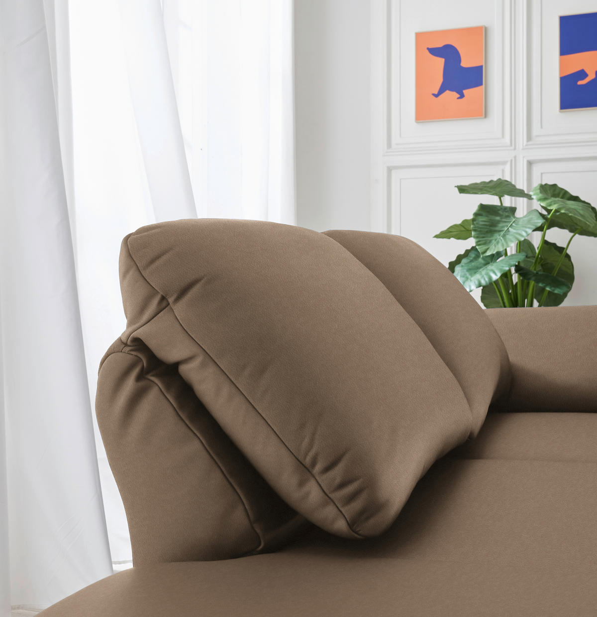 RÉCAMIERE in Echtleder Hellbraun  - Chromfarben/Hellbraun, Design, Leder/Metall (209/85-109/95-16cm) - Dieter Knoll