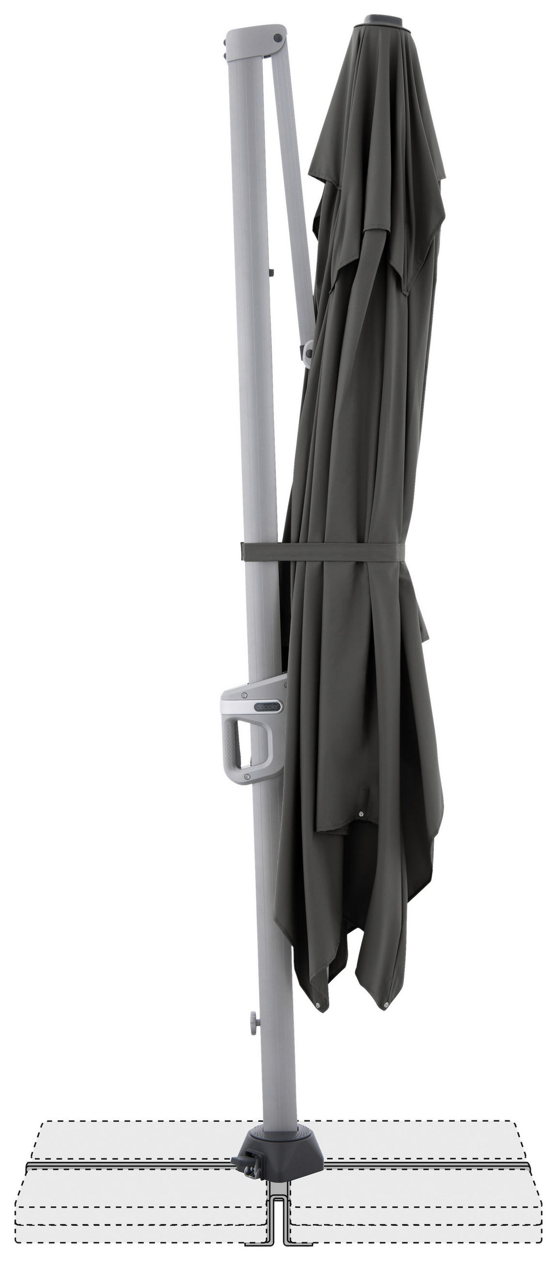 AMPELSCHIRM 350x260 cm Anthrazit  - Anthrazit/Silberfarben, Basics, Textil/Metall (350/260cm) - Doppler