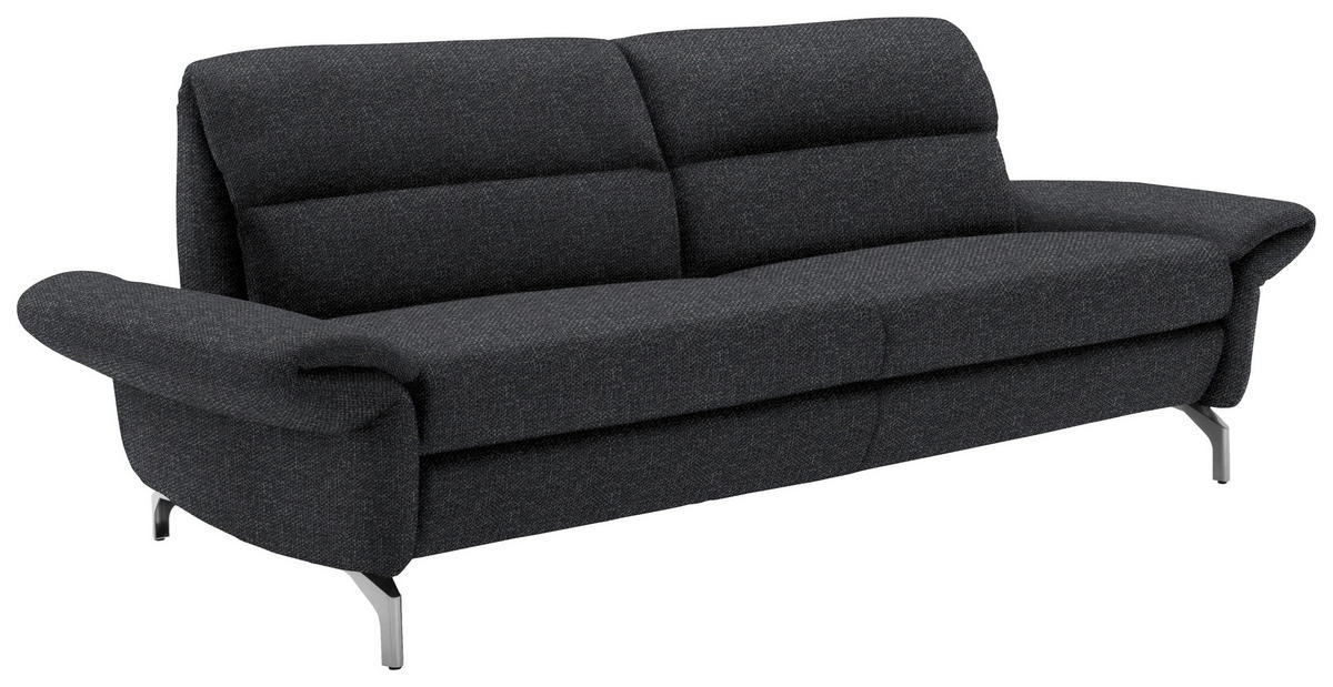 2,5-SITZER in Flachgewebe Anthrazit  - Anthrazit/Nickelfarben, Design, Textil/Metall (212/87/100cm) - Schöner Wohnen