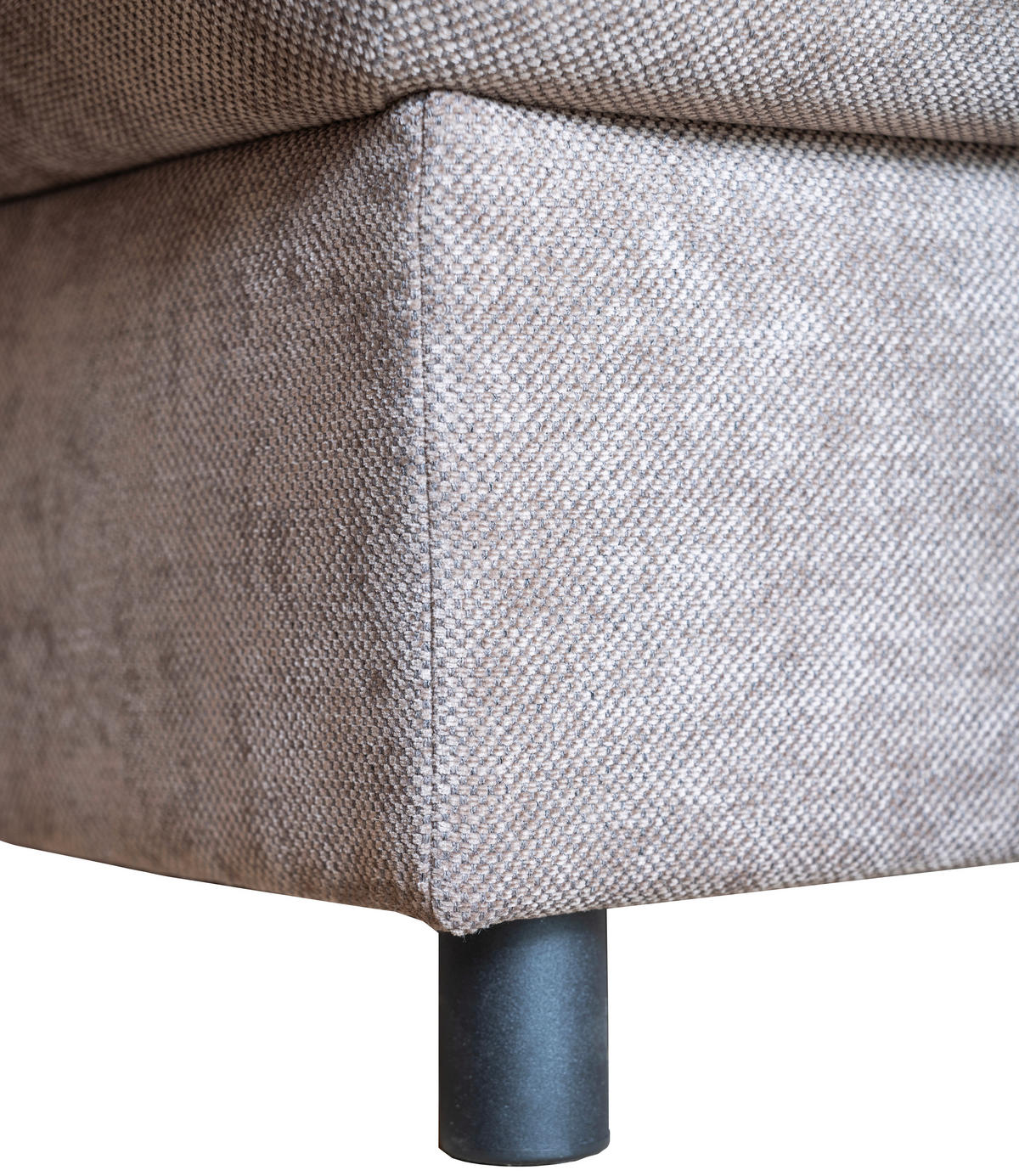 ECKSOFA Braun Flachgewebe  - Schwarz/Braun, KONVENTIONELL, Textil/Metall (252/162cm) - Carryhome