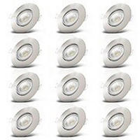 BADEZIMMER-EINBAULEUCHTE 9/2,4 cm   - Nickelfarben, Design, Kunststoff (9/2,4cm)