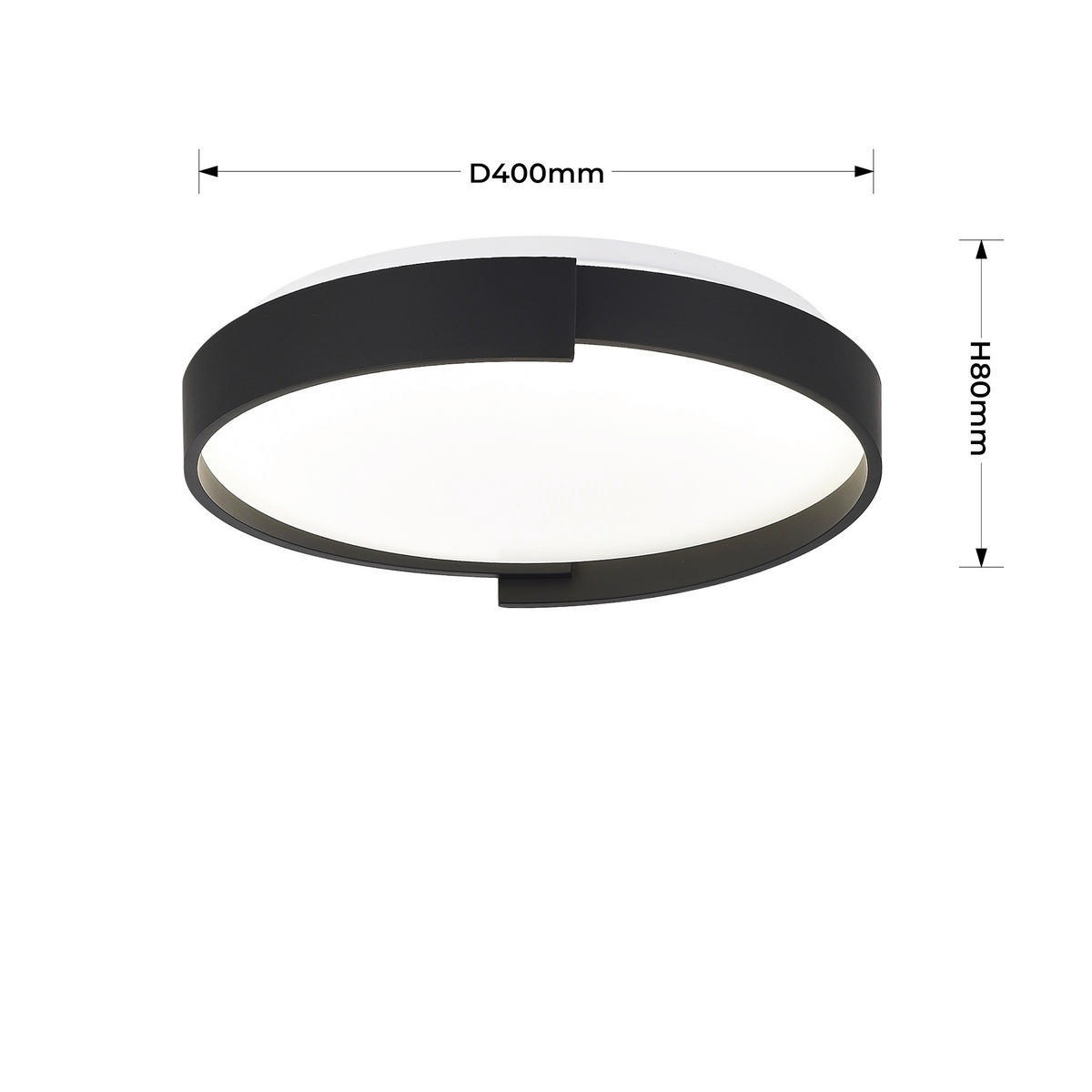 LED-DECKENLEUCHTE Halo 8/40/40 cm  - Schwarz, Design, Kunststoff (8/40/40cm)